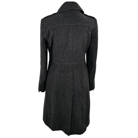 Kenneth Cole Reaction Wool Blend Military Style Gray Coat Womens Size 4 - Picture 2 of 7